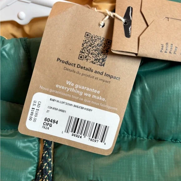 Patagonia Conifer Green Down Sweater Hoody - Picture 2 of 2